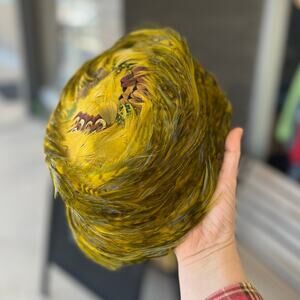 Vintage 1940s Mr Malt green feather hat